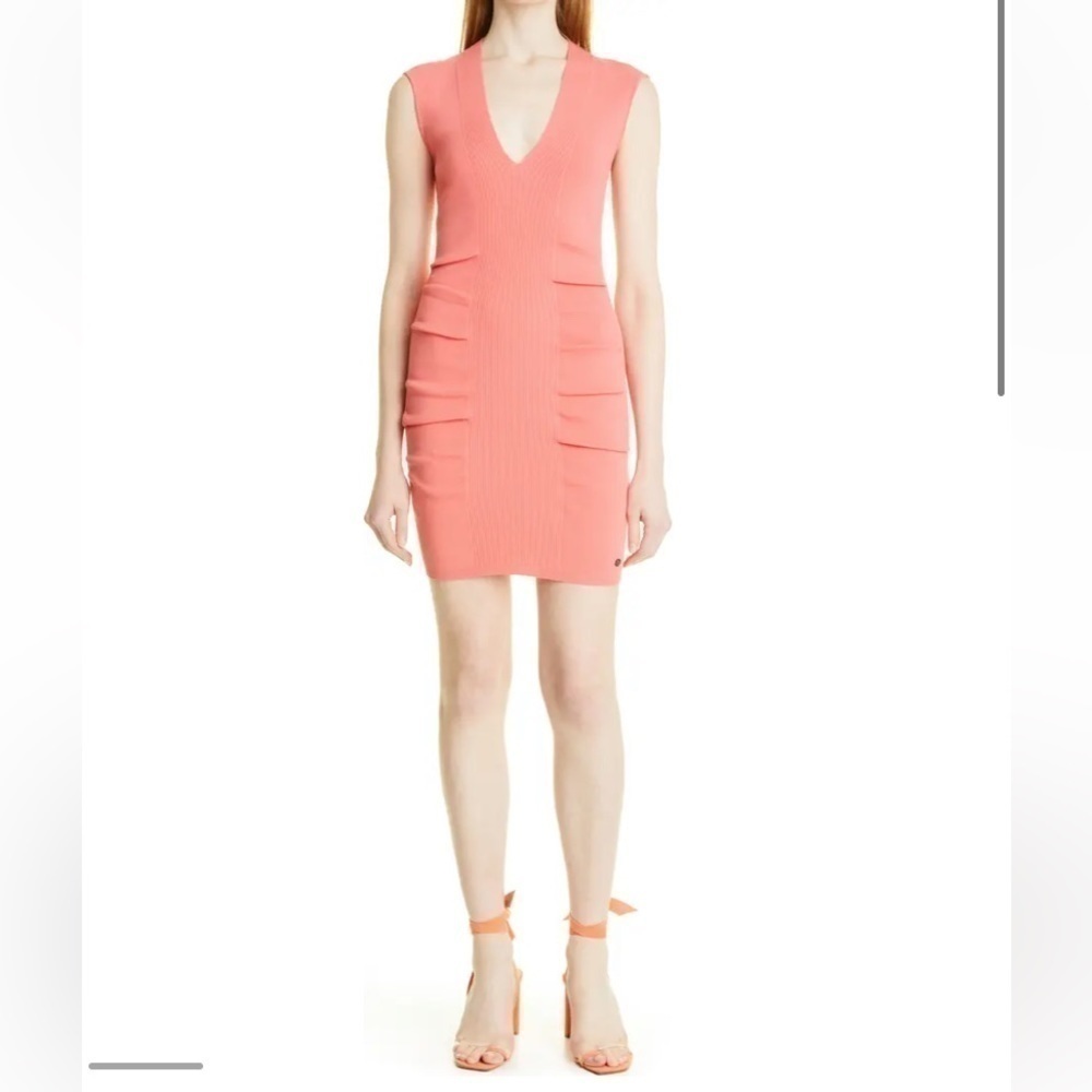 NWT TED BAKER Coral Novari Ruched Rib Knit Dress Size 4 (US 12)